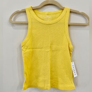 Velvet Harla Sunlit Yellow Ribbed Cropped Tank Top